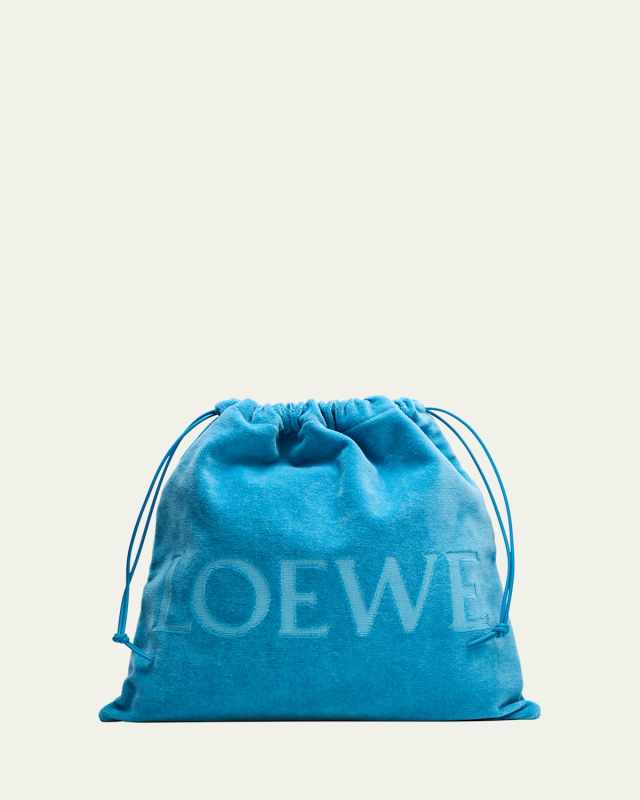 x Paula's Ibiza Medium Drawstring Pouch Bag in Terry Cloth